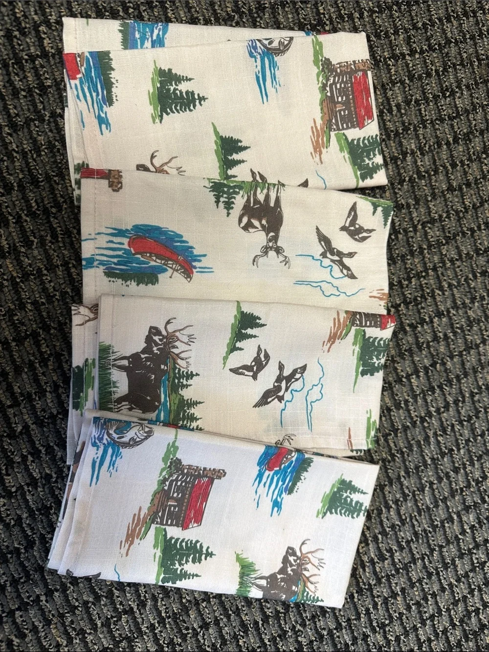 Sonoma New Set of 4 napkins — rustic cabin / lodge and deer theme